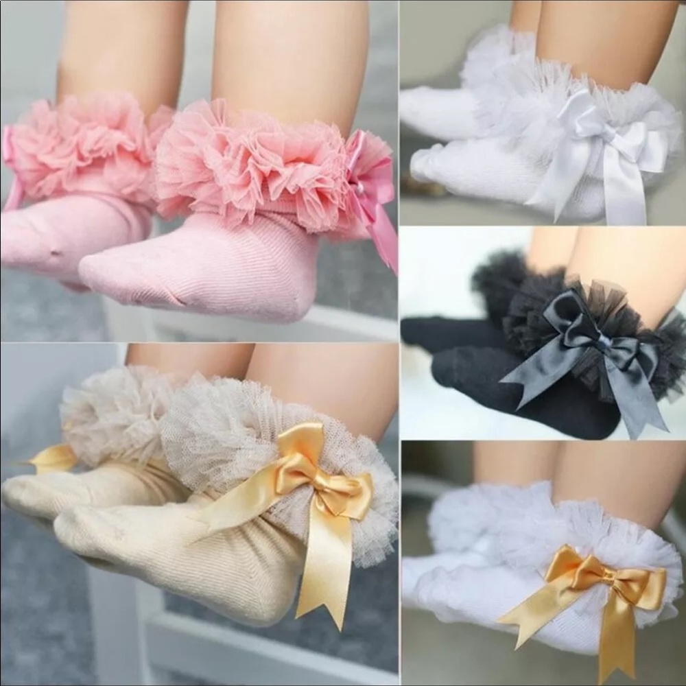 NWT Toddler Girls Princess Lace Bowknot Sock